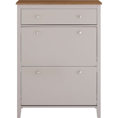 SoBuy Scarpiera Salvaspazio Slim Ingresso - Mobile Scarpiera con Cassetto e 2 Ante a Ribalta per 12 Paia - Design Nordico in Legno, Facile Montaggio, 78x24x108 cm, Marrone Chiaro, FSR89-KA