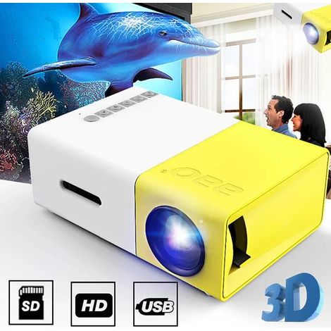 Filiyano – Projecteur vidéo portable TEMPSA YG-300 LCD Mini Support 1080p - Jaune - 600 lumens - WVGA - 800:1 - 30 000 heures (1/4)