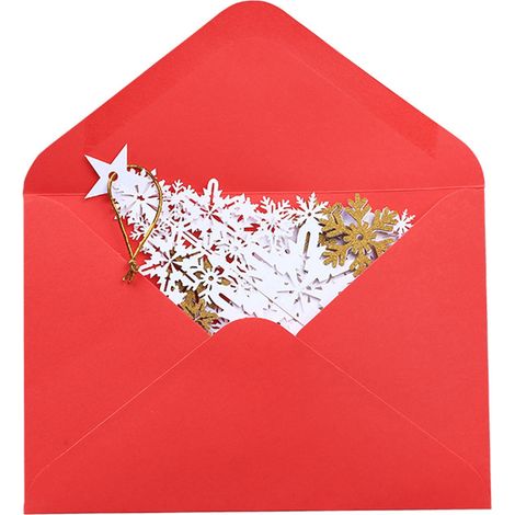 Carte De Voeux 3D - Arbre De Noel Pop Up - Flocon De Neige - Papier - Pour Fêtes De Fin D Année - 1 Pièce (1/5)