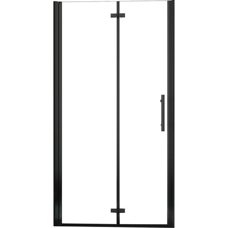 Falttür Scharniertur 70x185cm,6mm NANO ESG-Glas,Faltbare Duschkabine,Komplett Mattschwarz,Nischentür Dusche Pendeltur Duschabtrennung Duschwand (1/5)