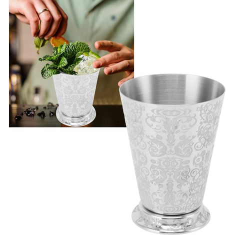 Verre à cocktail Juliette en acier inoxydable 304, style européen, verre de bar gravé Moscow Mule, verre en relief avec motif totem. (1/5)