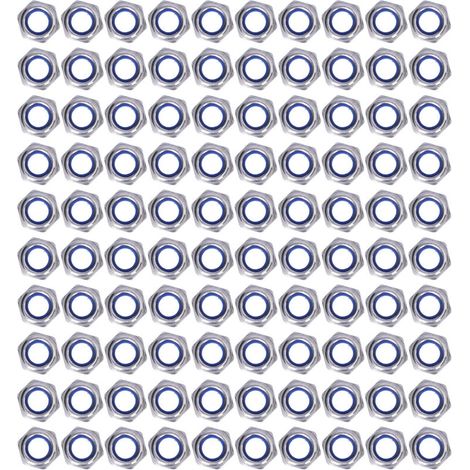 Befestigungssatz aus Edelstahl, 100-teilig, Nylon-Sicherungsmutter, Sicherungsmutter, M5-Crezuo Wartungsset