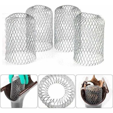 Lot de 4 filtres de gouttière en aluminium flexible 8cm – Grille anti-feuilles résistante aux intempéries – Installation facile sans outil (1/4)