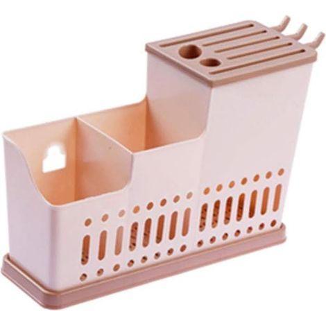 Porte-baguettes multifonctionnel en plastique pour égoutter, ranger couteaux de cuisine et vaisselle, support pour baguettes.