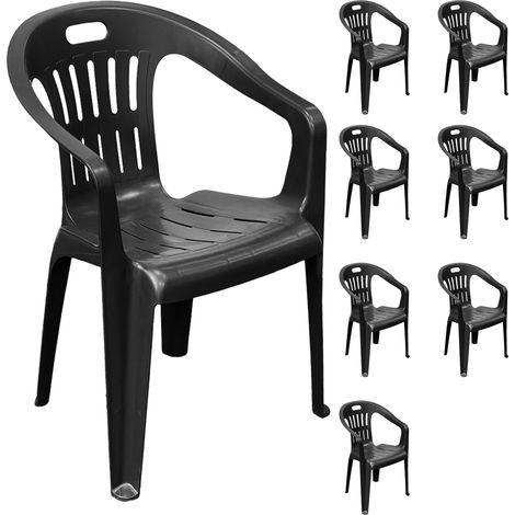 8 Stück Kunststoff Stapelstuhl Mojawo PINONA Anthrazit-MPIO120AN-8 (1/2)