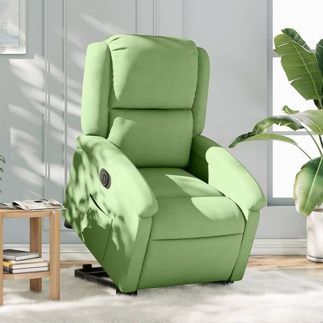 Relaxsessel mit Aufstehhilfe Elektrisch Hellgrün Samt vidaXL (1/5)