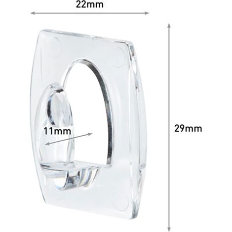 Mini-Transparenthaken 22x29x11 mm Packung 6 Einheiten + 8 Streifen COMMAND