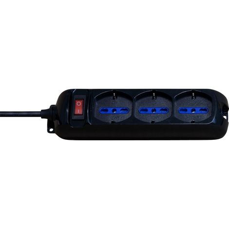 Barre multiprise Eco-Line avec Interrupteur Noir (1/5)