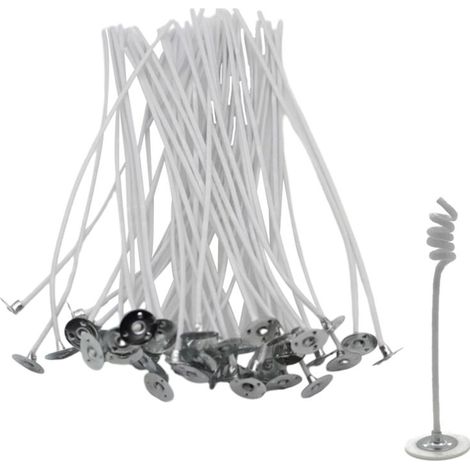 Mèches pour Bougies, mèches pour Fabrication de Bougies - Mèches de pré-cirées en Coton pour de soja, Kit de mèches de Bougie Longue durée pour parfumées, Bricolage, 5 (1/5)