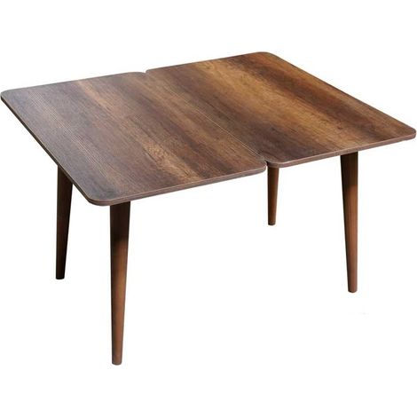 TAVOLO ALLUNGABILE CON FINITURA EFFETTO LEGNO NOCE 120 X 100 X 75 CM (1/4)
