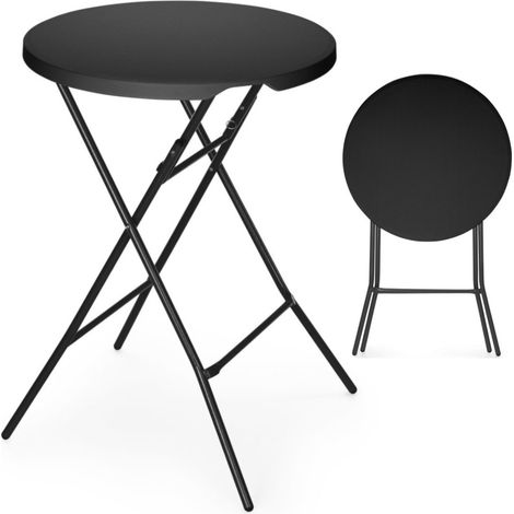 Mesa plegable para bar y cócteles, diámetro 80x110 cm - negra (1/5)