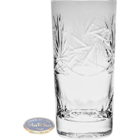 Elegante Kristallgläser für Wasser und Getränke, 320 ml, mit Mahlwerk-Muster – 6er-Set in einer Designerbox (1/2)