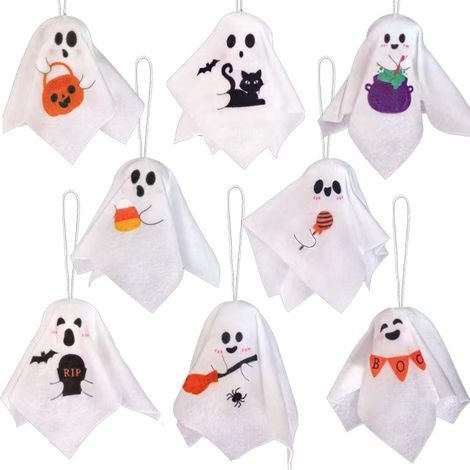 Halloween-Dekoration für kleine Bäume, 8 hängende Geister für die Innendekoration, Kamin und Party