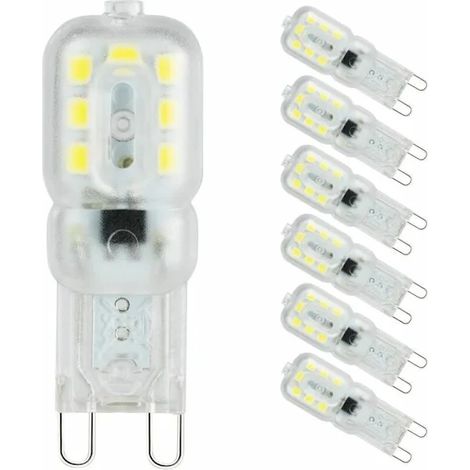 Filiyano-Ampoule LED G9 blanc froid 6000K 3W équivalent à une ampoule halogène de 33W AC 220V - angle de faisceau de 360° paquet de 6[co] (1/2)