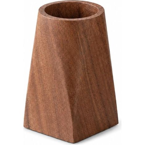 Portalápices de madera, organizador de bolígrafos y lápices, madera de nogal negro, hecho a mano, decoración de escritorio, para artículos de papelería, brochas de maquillaje, oficinas, escritorios. (1/5)