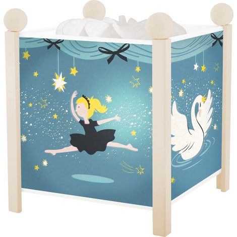 Ballerines - Veilleuse - Lanterne Magique - Cadeau Enfant - Dessin anime - Lumiere rassurante - Couleur Bois Blanc - Ampoule 12V 10W inclue - Prise Elec. EU (1/2)