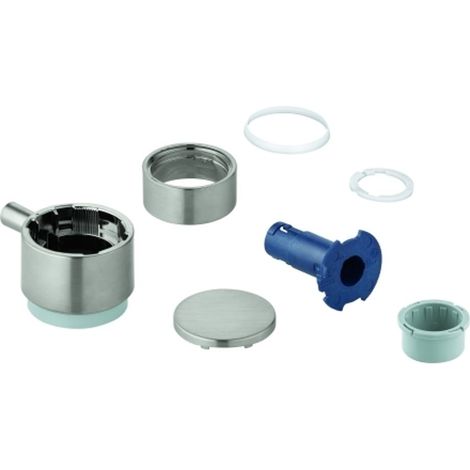 GROHE Manija de cierre Aquadimmer, redonda, para juego de montaje final THM, con tapa, supersteel, 49090DC0
