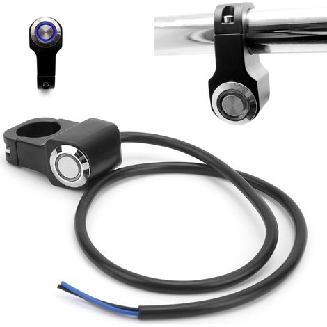 Modification de guidon pour moto, compatible avec les guidons de 22 mm (sans verrouillage), lumière bleue (1/5)