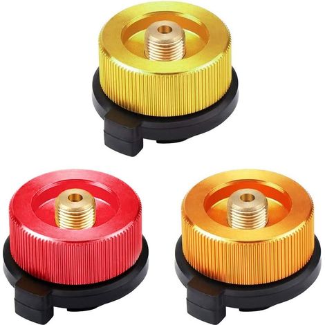 QAZQA Adaptateur de Bouteille de Gaz Convertisseur de Gaz Pour Brûleur de poêle Réchaud de Camping Cartouche de Gaz butane à visser(3 Pcs) (1/5)