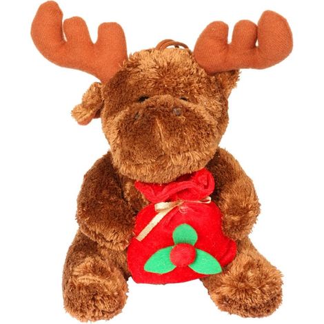 Ciondolo a forma di renna di peluche con borsa - Marrone (1/2)
