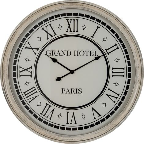 Hotel Paris Large Grey Clock with Glass - Wood - L7 x W80 x H80 cm - White