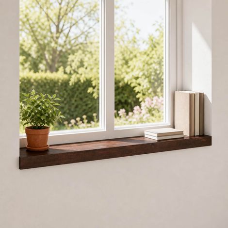 vidaXL Window Sills 2 pcs Dark Brown 70 x 20 x 2 cm Solid Beech Wood (1/5)