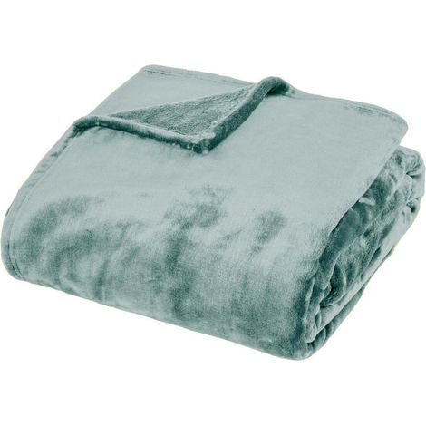 Plaid en Flanelle "Cuddly" 180x230cm Bleu Givré (1/3)