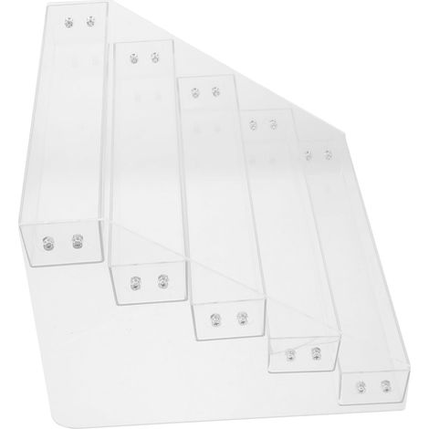 Présentoir à Épices Vertical à 5 Niveaux en Acrylique Clair, Étagère Élégante pour Rangement Organisé, Capacité Jusqu'à 50 Paquets, pour Armoire Cuisine (1/5)