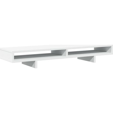 Mesa de escritorio con soporte para monitor 100 x 27 x 15 cm madera de ingeniería color blanco 020044837