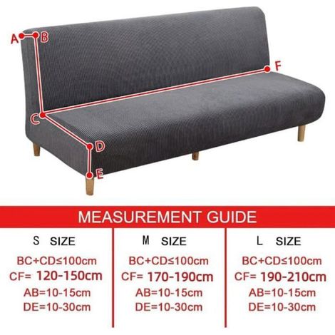 Housse Clic Clac Housse Canape Lit,190-210cm Extensible Anti-Taches Couvre Protection canapé sans Bras,Bleu (1/4)