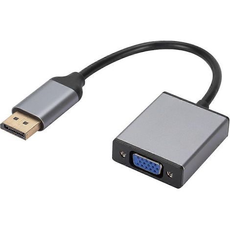 Adaptateur DisplayPort vers VGA, convertisseur DisplayPort vers VGA mâle/femelle en aluminium HD, pour ordinateur, moniteur, TV, projecteur (1/5)