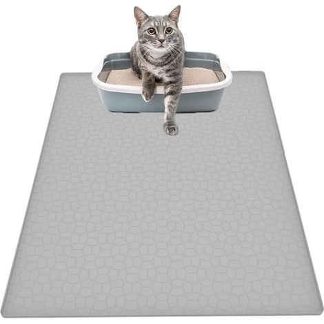 Tapis Pour Litière Chat, Tapis En Silicone Anti-Rayures Pour (1/5)