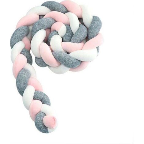 tour de lit bebe 3 tissage bebe coussin serpent tresse pare choc velours protection lit bumper pepiniere pour les nouveau nes l (1/4)