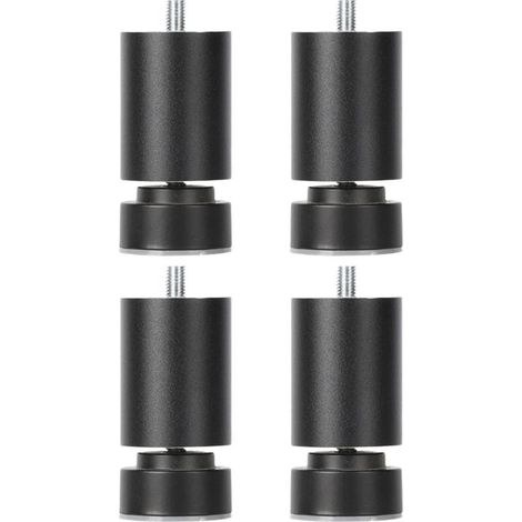 Set mit 4 M10-Gewinde-Bettfüßen, Möbelfüßen, Tischbeinen, robusten Ersatz-Sofabeinen, M10 für Schränke, schwarz, 6 cm (1/5)