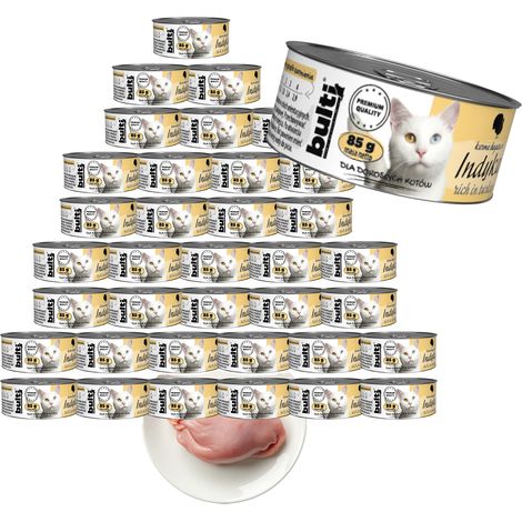 BULTI pâtée pour chat à la dinde, boîte de 36 x 85 g (1/2)