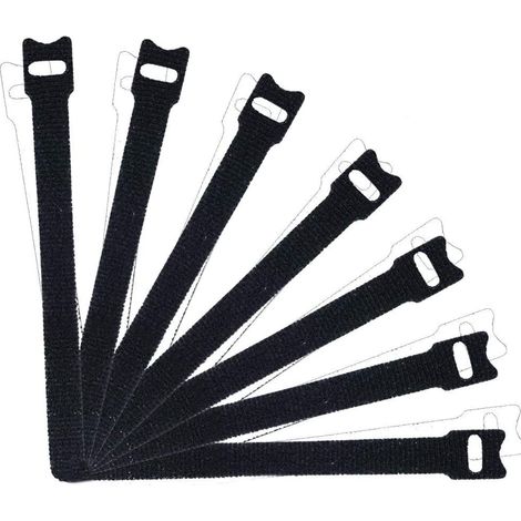 Attaches de câble avec Velcro, paquet de 100, Noir (1/5)