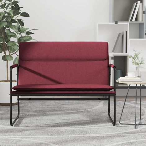vidaXL Banco de tela rojo tinto 100x64x80 cm (1/5)