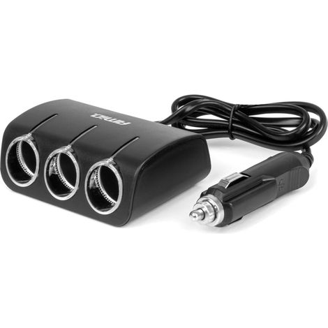 Adaptador divisor para toma de encendedor de cigarrillos 12V 24V 120W 80cm amio-04359 (1/5)