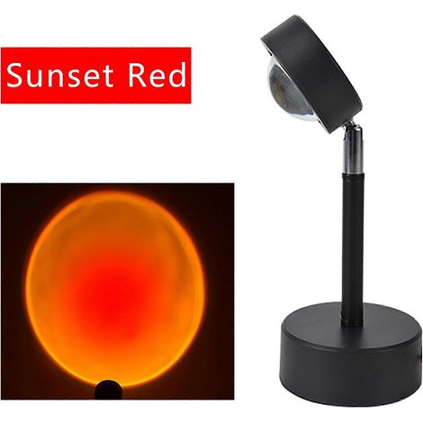Lampe de projection rouge coucher de soleil rotative à 180° pour la maison et les fêtes, lecteur de musique USB, veilleuse étoilée romantique (1/4)