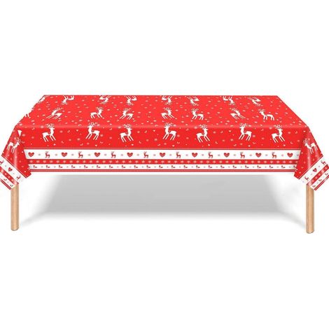 Weihnachtstischdecke Rot 137x274cm Rechteckig PEVA Abwaschbar