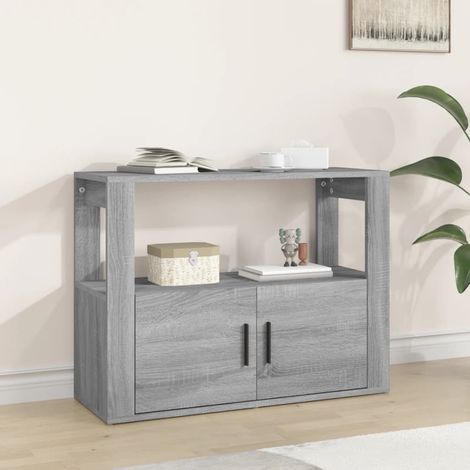 Buffet Meuble de rangement  Commode Bahut Sonoma gris 80x30x60 cm Bois d'ingénierie 93550 (1/5)