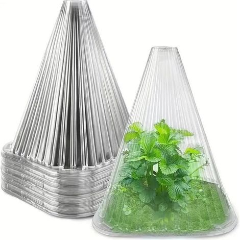 (Blanc, 30 pièces) Housse de protection pour semis, mini-bac de culture, cloche de plantation, protège les plantes des oiseaux, du gel et des escargots. (1/4)