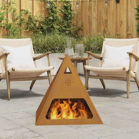 Fire Pit Brown 50 x 50 x 51 cm Weathering steel vidaXL (1/5)