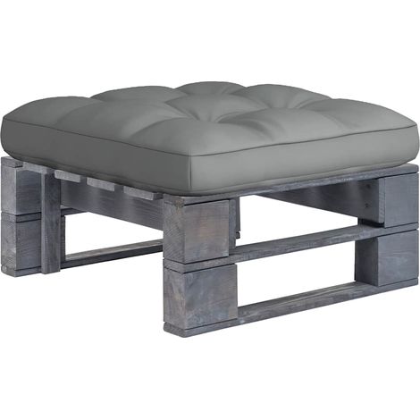 vidaXL Pouf palette de jardin Bois de pin imprégné de gris (1/5)