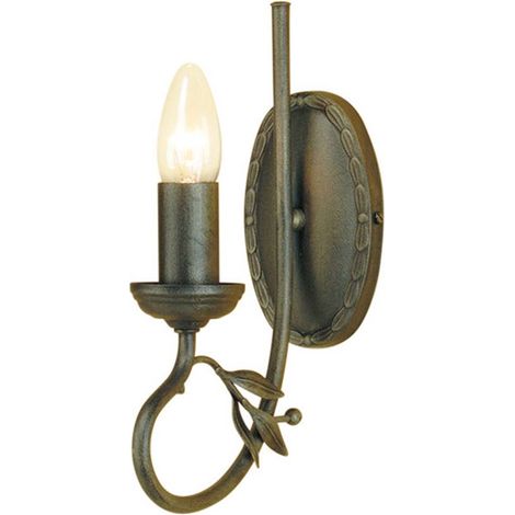 Elstead Olivia - Lampada da parete a candela per interni a 1 luce Nero, Oro, E14 (1/4)
