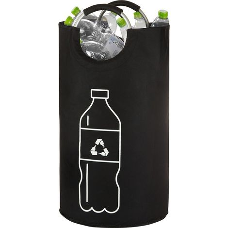 82L (Noir) Poubelle Recyclage Pliable – Poubelle Tri Sélectif avec Poignées Aluminium – Rangement Bouteille pour Cuisine et Cellier (1/5)