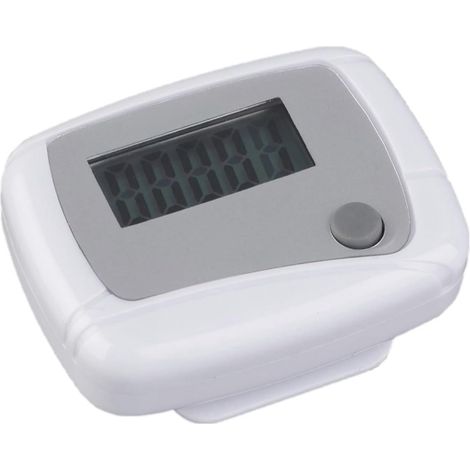 Mini Podomètre Numérique Portable LCD, Compteur De Distance De Marche, Podomètre De Couleur Blanche Lecture Précise (1/5)
