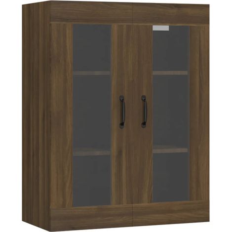 Armadio a muro sospeso design pratico spazio di archiviazione versatile 69,5 x 34 x 90 cm in legno ingegnerizzato rovere marrone 020048320