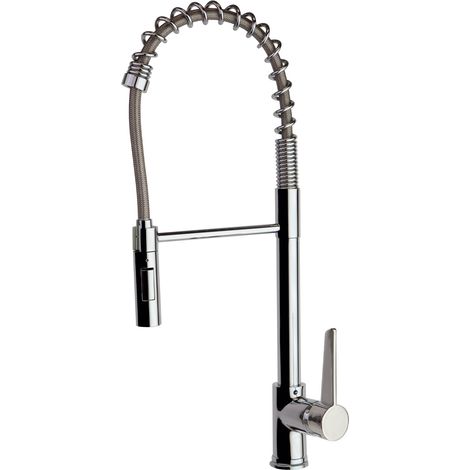 Grifo de Fregadero de Gran Cocina Home Profesional con Caño Extraíble, Extensible y Orientable Cromado (1/4)