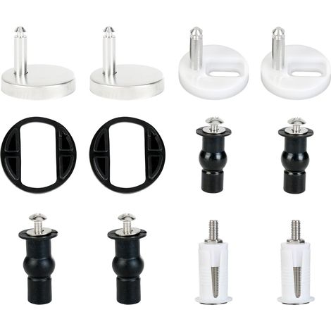 Fixations de siège de toilette 5 sets , charnières de siège de toilette avec boulons d'écrou à vis d'expansion pour trou aveugle de toilette WC 45mm (1/5)